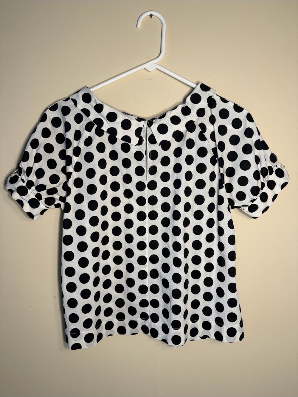 Ann Taylor Black and White Polka Dot Short Sleeve Top - Picture 3 of 8